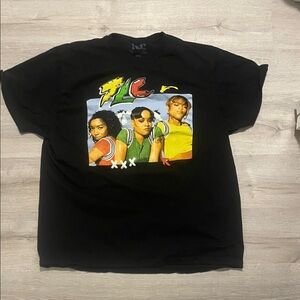 TLC Black Graphic Tee with Colorful Design. Men XL, Y2K 90s R&B